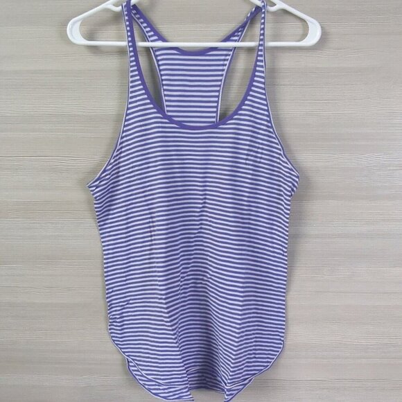 Lululemon Tank What The Sport Singlet Stripe Iris Flower Pretty Purple Size 6 - Picture 4 of 9